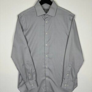 Michael Kors Silver Dress Shirt Men's Size 15.5 Slim Fit